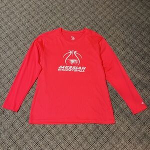 Badger Sport Coral Pink Orange Messiah Basketball Athletic Long Sleeve Top * L